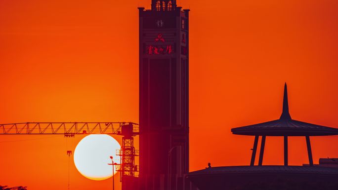 落日夕阳延时太阳空镜素材