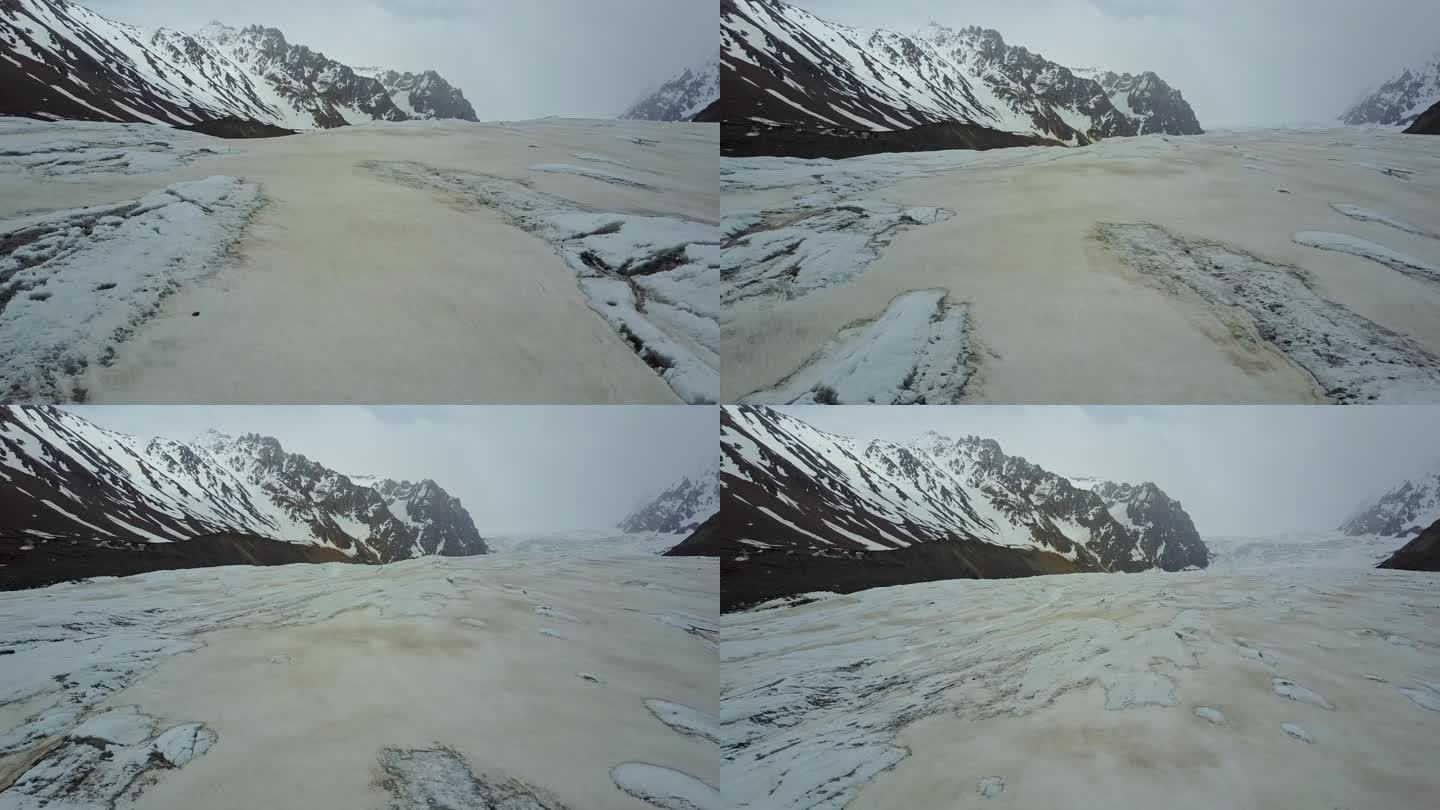 4k航拍自然仁隆巴冰川