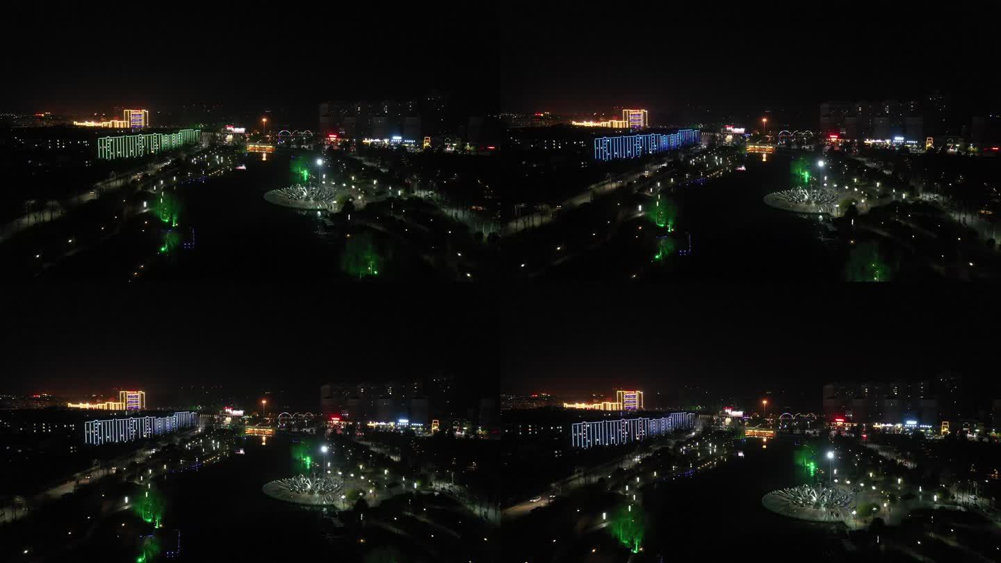 县城河边夜景