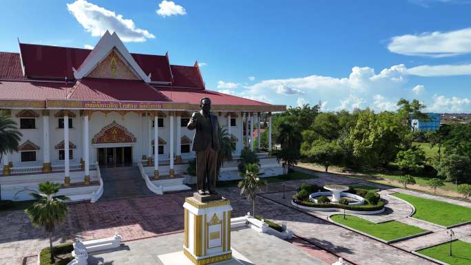 老挝凯山丰威汉纪念馆航拍