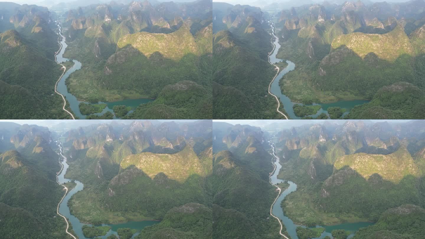 山谷河流自然青山石山喀斯特地貌