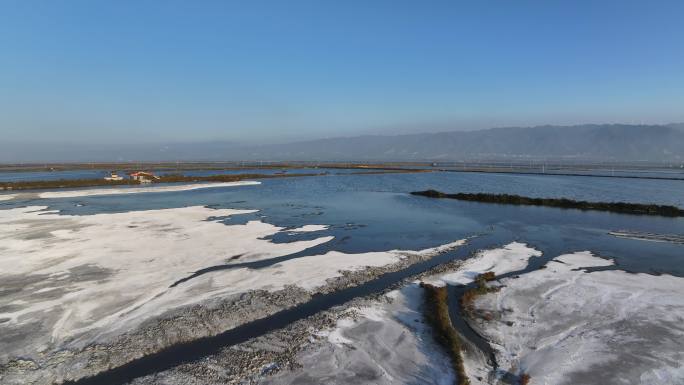 山西旅游运城盐池航拍4K运城死海运城旅游