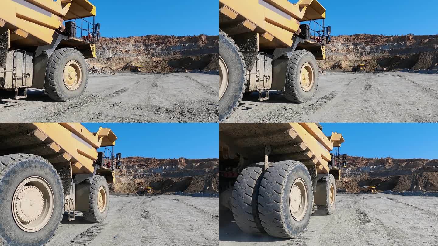 生产有用的矿物。矿山自卸车矿山机械从露天生产现场运输矿石，动作缓慢