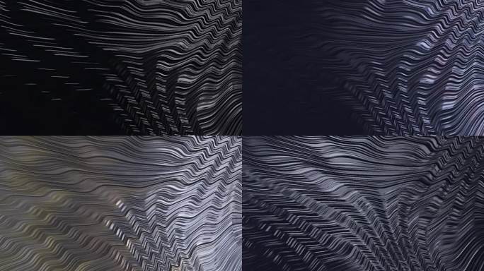 拉丝钢，金属纹理图案波浪形发光，熠熠生辉。现代抽象背景动画