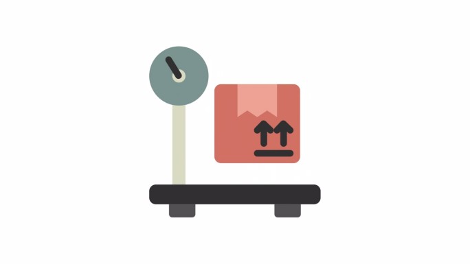 称重，邮政服务动画图标透明的背景。
