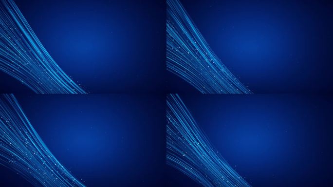 4K波粒子线框隧道暗网格背景光效果，数字技术。