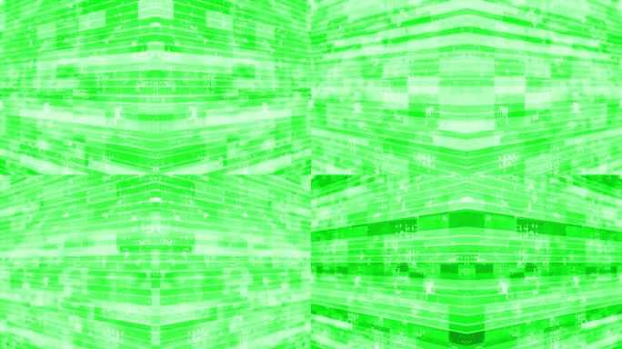 三维绿条纹盒子图案移动技术的网络空间背景