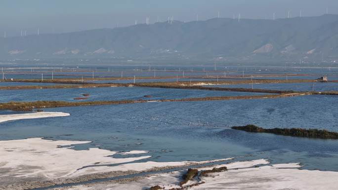 山西旅游运城盐池航拍4K运城死海运城旅游