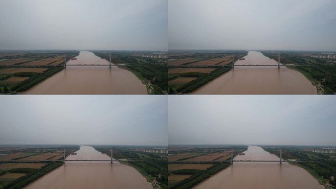 利津县黄河大桥地标风光航拍解锁中国利津站