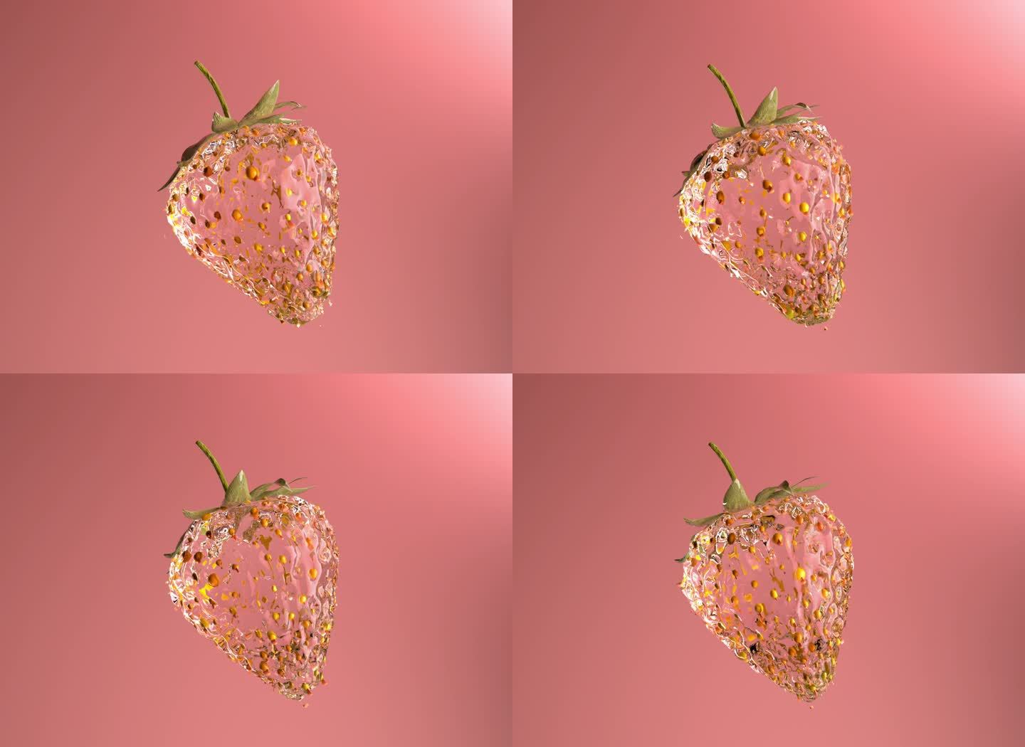 水晶草莓旋转特写