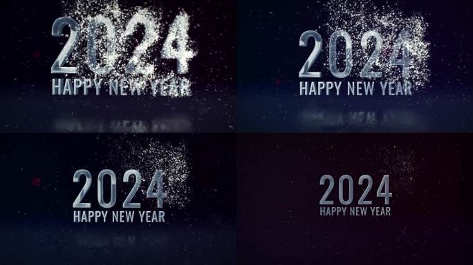 新年，2024年新年的庆祝活动，横幅，喜庆的背景有雪