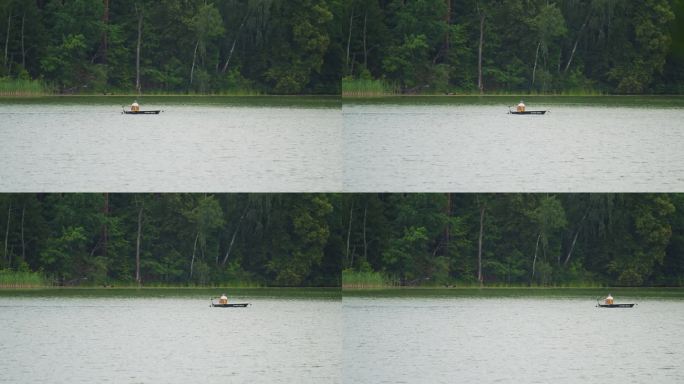 一个人在湖面上驾驶摩托艇