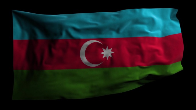 带有Alpha频道的阿塞拜疆国旗，可循环