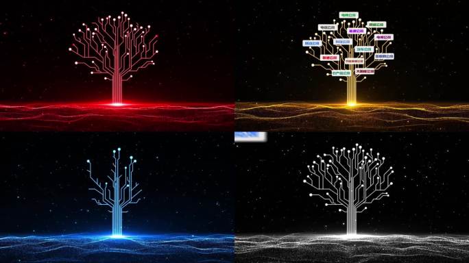 4K企业科技树生长开场视频AE模板6组