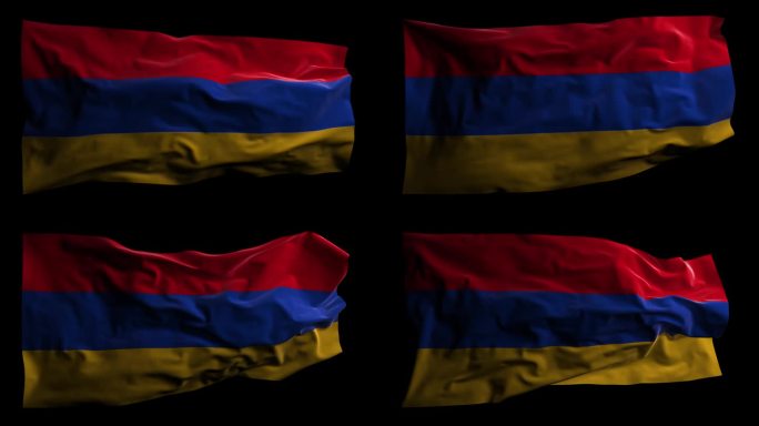 带有Alpha频道的亚美尼亚国旗，可循环
