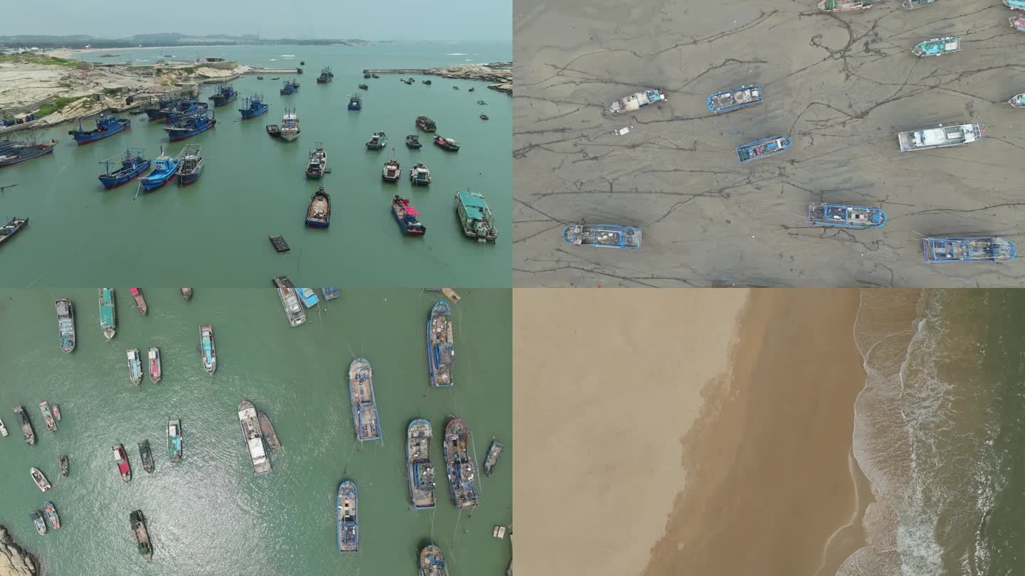 【4K】泉州石狮观音山 黄金海岸 渔船