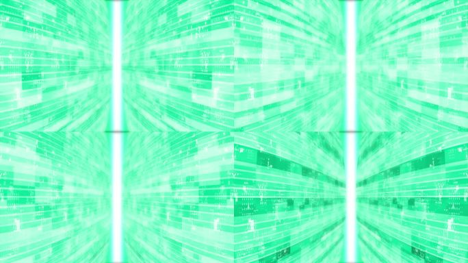 三维绿松石条纹盒子图案移动技术三维空间与光线