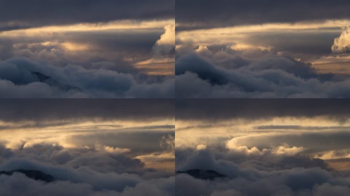 达瓦更扎日出前云海延时摄影