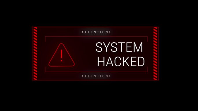 系统警告病毒标志数字噪声效果屏幕背景。系统错误安全