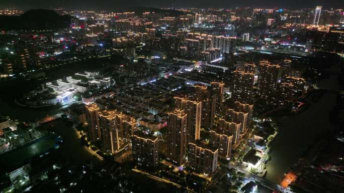 温州瓯海夜景航拍