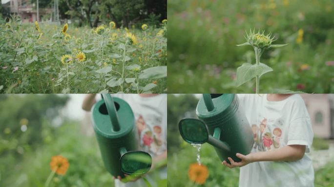 野花 向日葵 浇水 花蕾 菊花