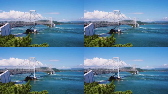 日本德岛的大鸣人桥下流过的潮流