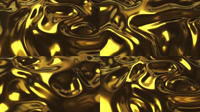 油液抽象织物金液。金色波浪背景。黄金的背景。黄金材质。熔岩，牛轧糖，焦糖，琥珀，蜂蜜，油。三维渲染