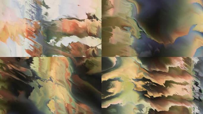 油画视觉创意海浪涌动抽象艺术背景4306