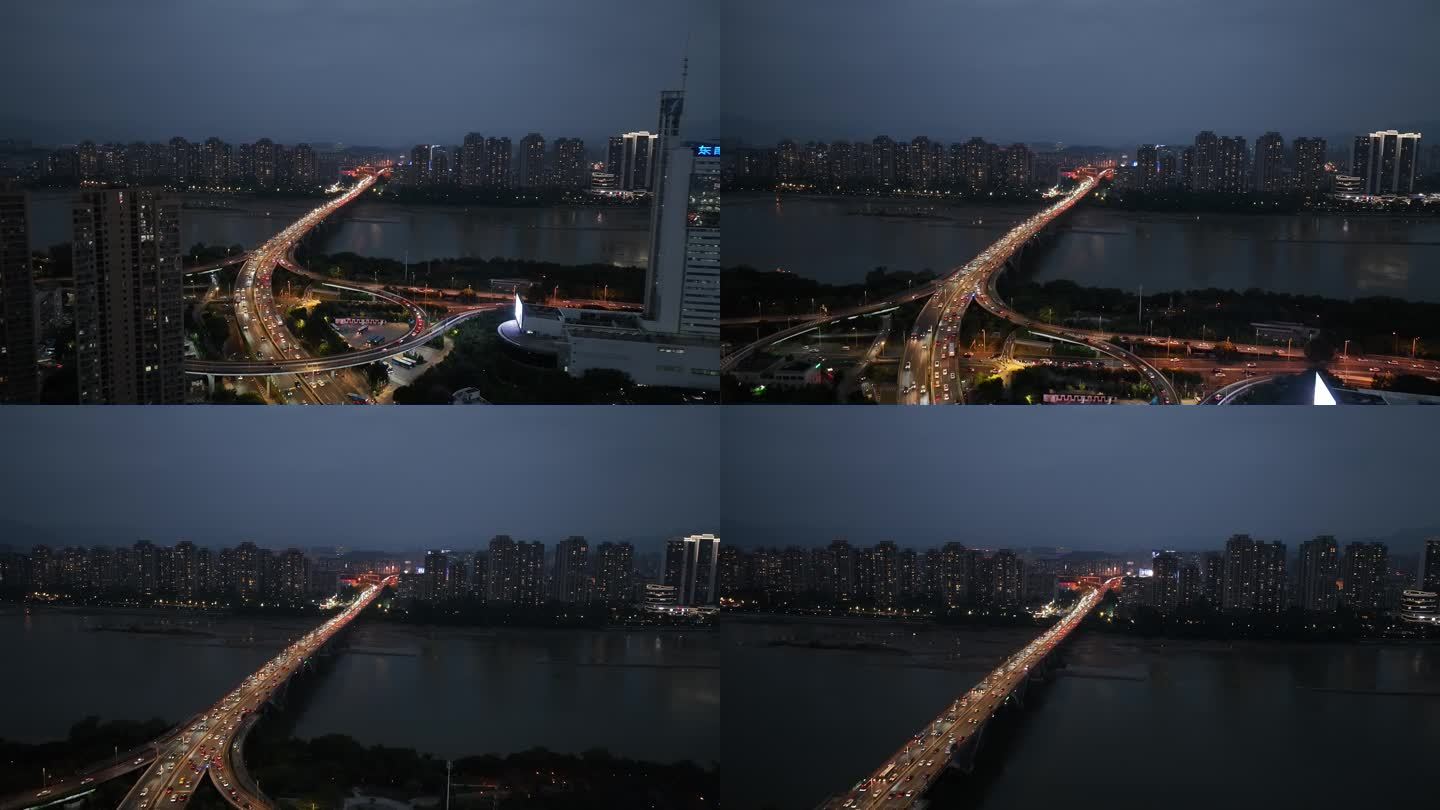 福州闽江北港尤溪洲大桥航拍4k视频