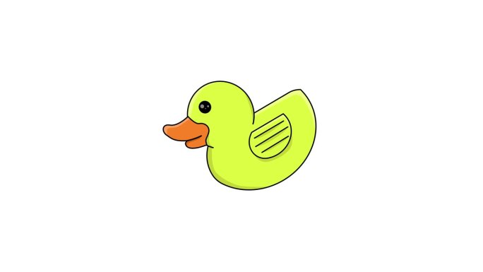 黄色玩具鸭子的动画视频