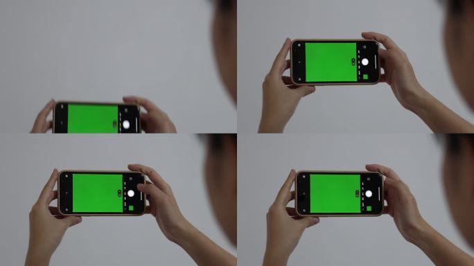 绿幕手机拍照 举起手机拍照绿幕