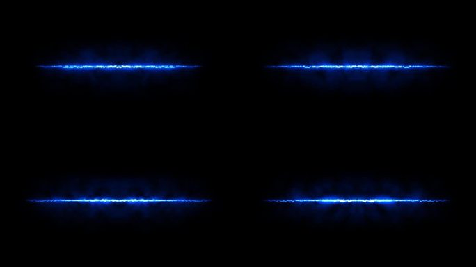 3 d动画。黑色背景上快速移动的能量路径。强大的蓝色放电。神奇的线条形状动画。未来科技效应