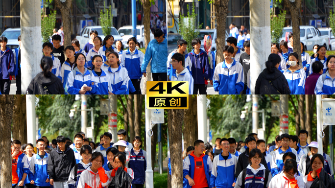 4K中学生 高中生 放学 考试结束 升格