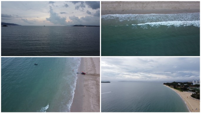 乘风破浪大海度假人群航拍