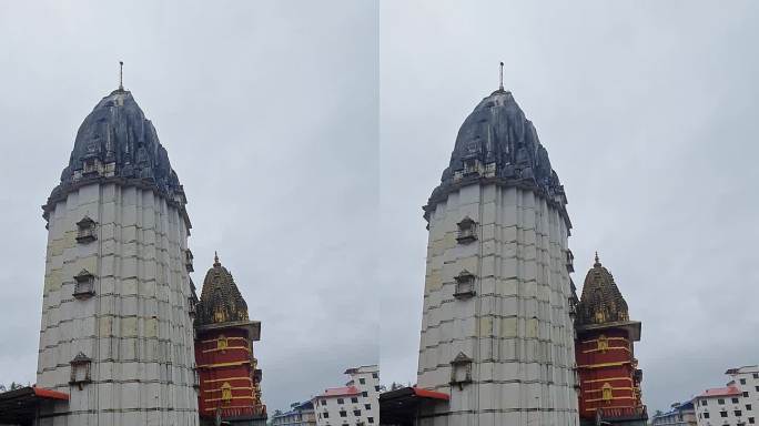 一座有着复杂雕刻结构的古印度寺庙