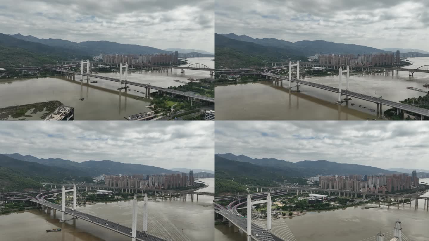 福州魁浦大桥航拍4k视频