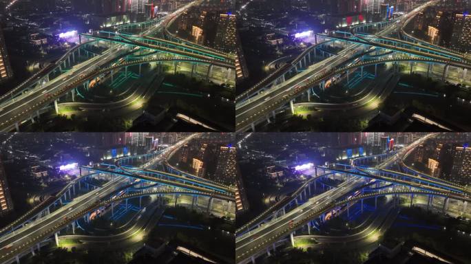 航拍宁波环城南路高架和杭甬高速延时摄影