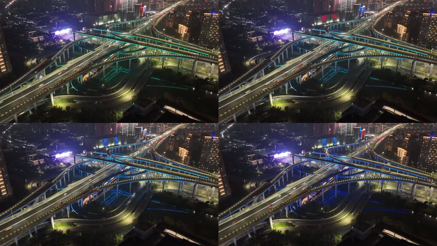 航拍宁波环城南路高架和杭甬高速延时摄影