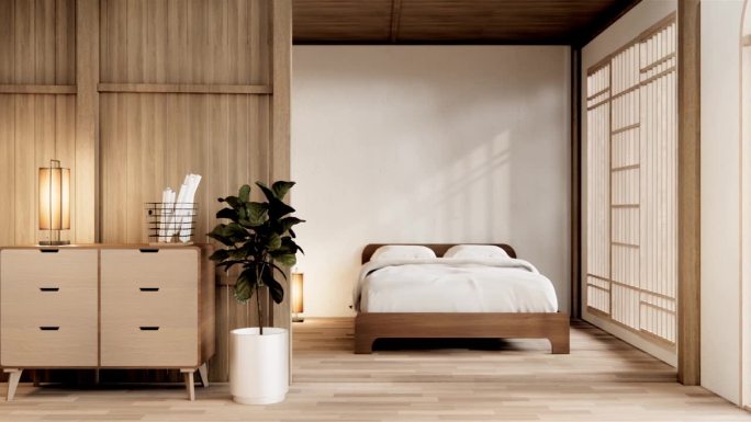 家具和现代室内设计最小的房间。三维渲染