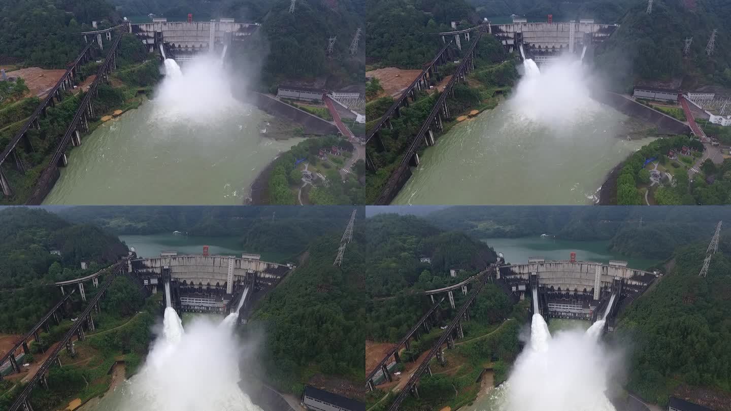 瓯江河畔紧水滩电站泄洪场景十分壮观