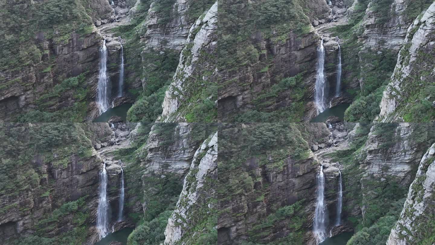 山水航拍庐山瀑布三叠泉高山流水山自然风景