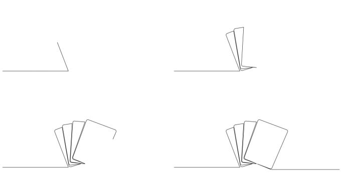 自绘制动画的四个方形帧绘制连续线。