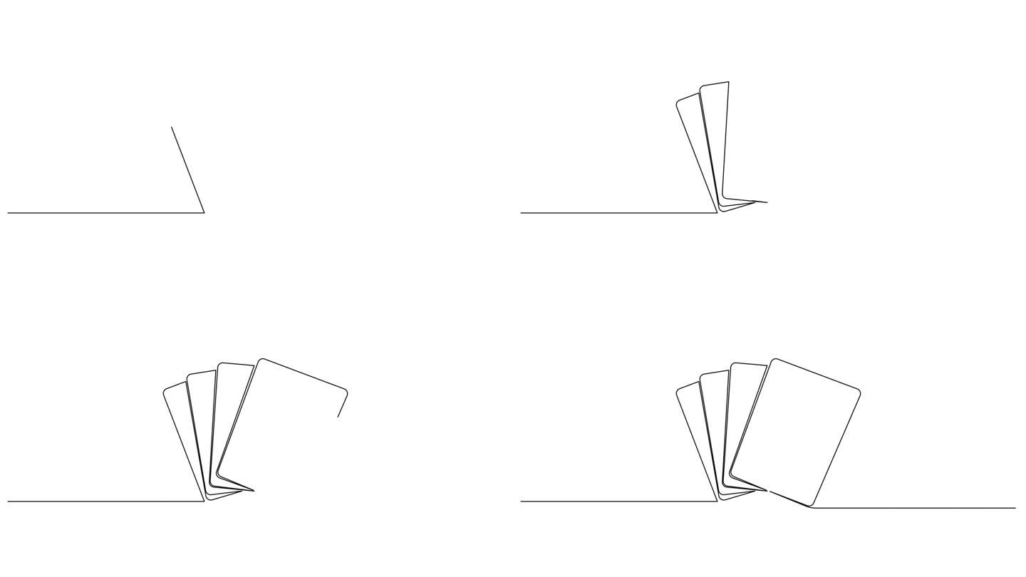 自绘制动画的四个方形帧绘制连续线。