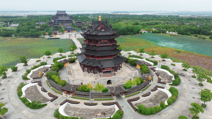 【5k合集1】航拍苏州莲池湖公园重元寺