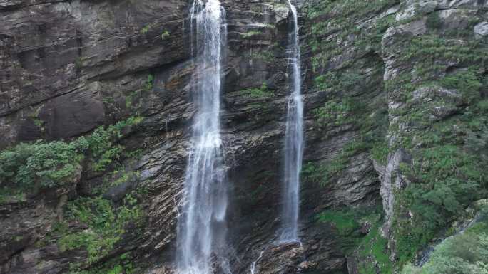 山水航拍庐山瀑布三叠泉高山流水山自然风景