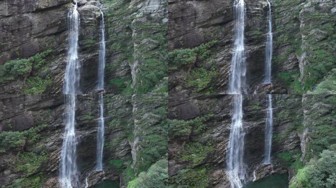 山水航拍庐山瀑布三叠泉高山流水山自然风景