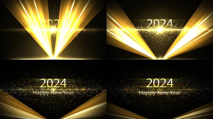 奢华的祝福，金色的祝福，2024年新年快乐