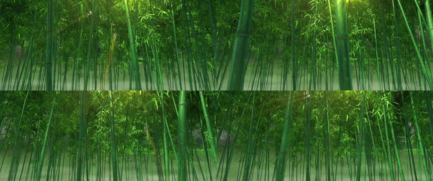 超宽屏穿越竹林仙境循环背景