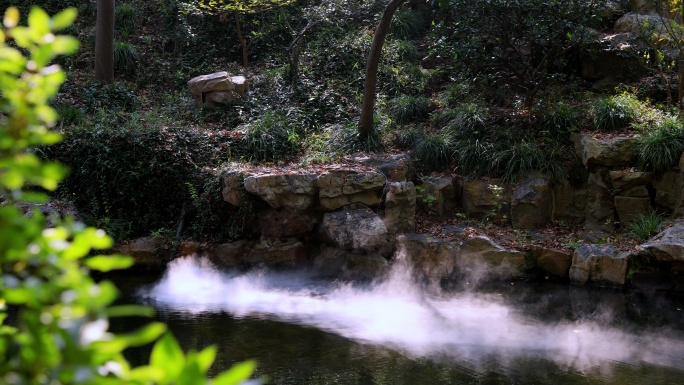 苏州园林拙政园景观喷雾仙气袅袅8K实拍