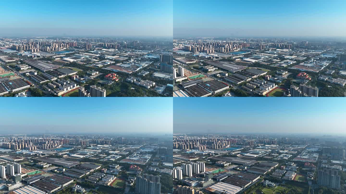 4K航拍长沙县经济开发区工厂区4